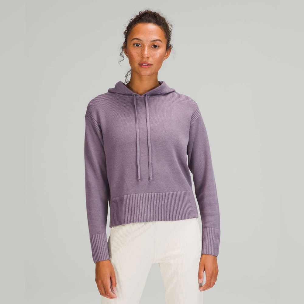 Lululemon Double Knit Sweater Hoodie In Dusty Lavender Cashmere